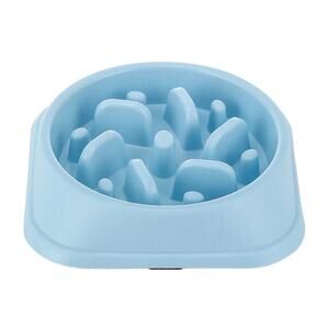 Baby Blue Color Anti Choke Slow Feeder / Food Dish for Pet Dog Cat - VGUC